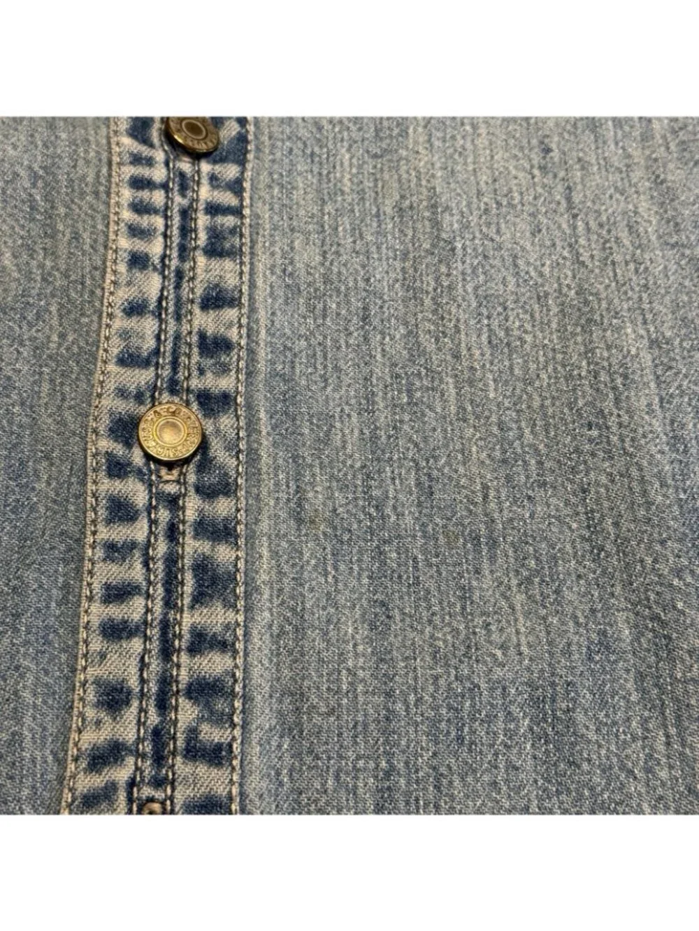 Vintage 90s Levis Denim Shirt Medium M Light Wash Red Tab Long Sleeve Button Up